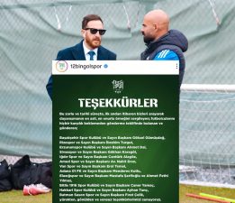 12BİNGÖLSPOR’DAN DAL’A TEŞEKKÜR