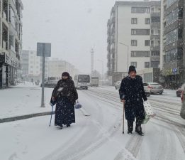 ERZURUM BEŞ DAKİKADA BEMBEYAZ OLDU